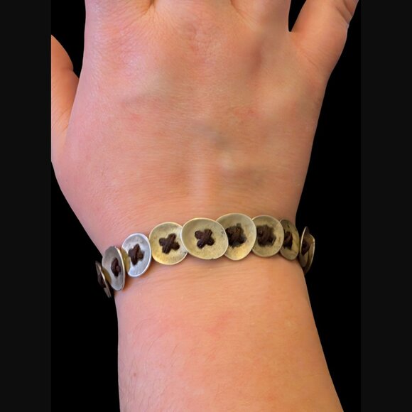 Silpada Button Up 925 Sterling Adjustable OSFM Brown Cord Bracelet - Picture 1 of 4